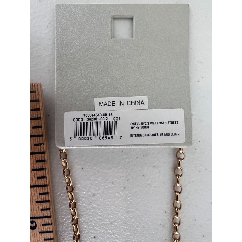 Old Navy Gray Tassel Pendant Necklace Gold Chain Gray - Picture 4 of 5